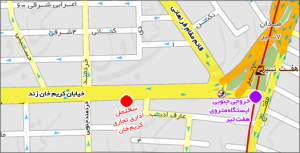 نقشه دقیق محل شرکت دانش آرتان سهند و دفتر مرکزی متلب سایت